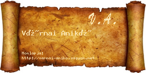 Várnai Anikó névjegykártya